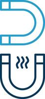 Magnet Line Blue Two Color Icon vector