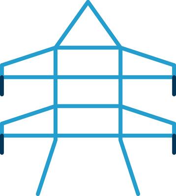 Tower Line Blue Two Color Icon