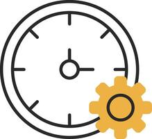 Time Management Skined Filled Icon vector