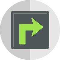 Turn Right Flat Scale Icon vector