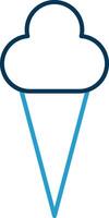 Ice Cream Line Blue Two Color Icon vector