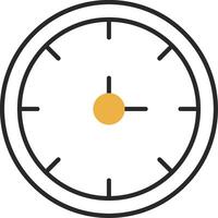 Clock Skined Filled Icon vector