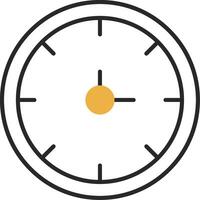 Clock Skined Filled Icon vector