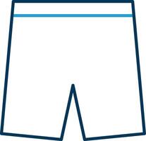 Shorts Line Blue Two Color Icon vector