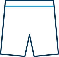 pantalones cortos línea azul dos color icono vector