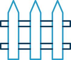 Fencing Line Blue Two Color Icon vector
