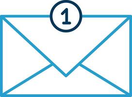 Inbox Line Blue Two Color Icon vector