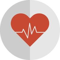 Heart Beat Flat Scale Icon vector