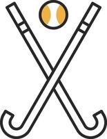 hockey desollado lleno icono vector