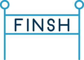 Finish Line Line Blue Two Color Icon vector