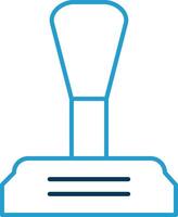 Gear Stick Line Blue Two Color Icon vector