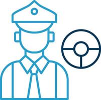 Driver Line Blue Two Color Icon vector