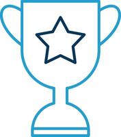 Trophy Line Blue Two Color Icon vector