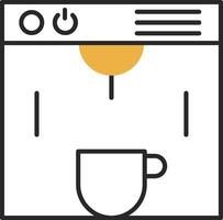 Coffe Maker Skined Filled Icon vector