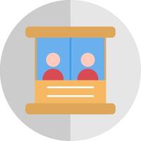 Ticket Box Flat Scale Icon vector