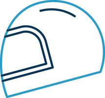 Helmet Line Blue Two Color Icon vector