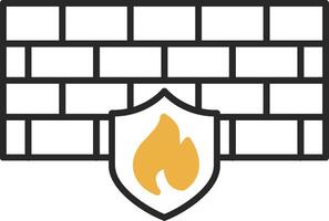 Firewall Skined Filled Icon vector