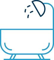 Shower Line Blue Two Color Icon vector