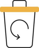 Trash Bin Skined Filled Icon vector