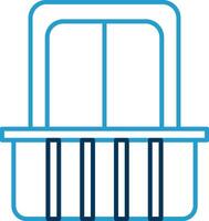Balcony Line Blue Two Color Icon vector