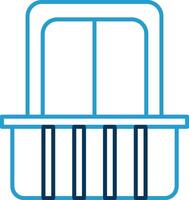 Balcony Line Blue Two Color Icon vector