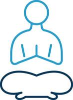 Yoga Line Blue Two Color Icon vector