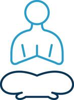 Yoga Line Blue Two Color Icon vector