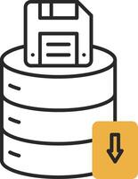 Save Data Skined Filled Icon vector