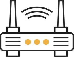 Wifi enrutador desollado lleno icono vector