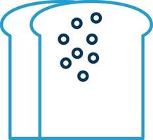 Toast Line Blue Two Color Icon vector