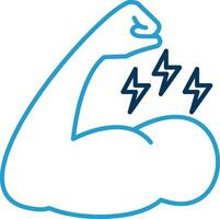 Muscle Line Blue Two Color Icon vector
