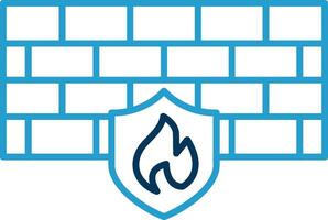 Firewall Line Blue Two Color Icon vector