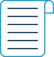 Document Line Blue Two Color Icon vector