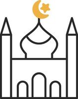 Mosque Skined Filled Icon vector