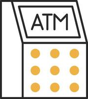 Atm Machine Skined Filled Icon vector