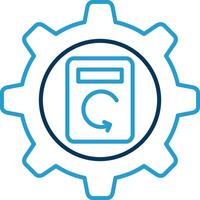 Process Data Line Blue Two Color Icon vector