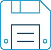 Diskette Line Blue Two Color Icon vector