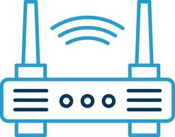 Wifi Router Line Blue Two Color Icon vector