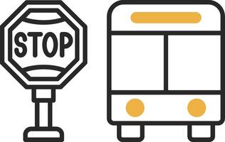 Bus Stop Skined Filled Icon vector