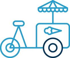 Ice Cream Cart Line Blue Two Color Icon vector