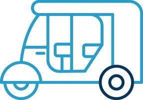 Rickshaw Line Blue Two Color Icon vector