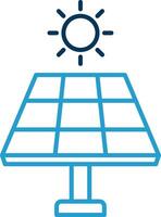 Solar Panel Line Blue Two Color Icon vector