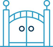 Gate Line Blue Two Color Icon vector