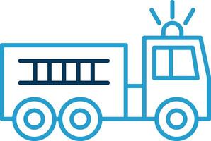 Fire Truck Line Blue Two Color Icon vector