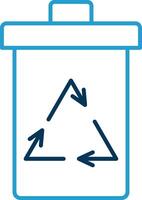 Recycle Bin Line Blue Two Color Icon vector