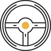 Steering Wheel Skined Filled Icon vector