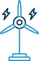 Eolic Turbine Line Blue Two Color Icon vector