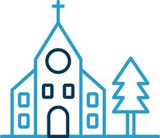 Church Line Blue Two Color Icon vector