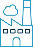 Factory Line Blue Two Color Icon vector