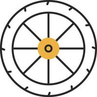 Wheel Skined Filled Icon vector